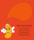 Spray paint can character angry. Graffiti paint. Card or poster template with sample text. Flat style vector illustration Royalty Free Stock Photo