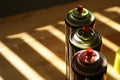 Spray paint cans Royalty Free Stock Photo