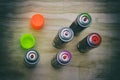 Spray paint cans Royalty Free Stock Photo