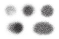 Spray paint circle stain with noise texture effect. Grainy dotted black splash on white background. Grunge ink stipple Royalty Free Stock Photo