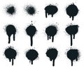 Spray paint dots. Splatter painted drips, grunge art circle texture, graffiti dirty sprayed paints. Abstract paint Royalty Free Stock Photo