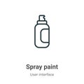 Spray paint outline vector icon. Thin line black spray paint icon, flat vector simple element illustration from editable user Royalty Free Stock Photo