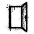 Spray Painted Graffiti Door Icon Sprayed isolated with a white background Royalty Free Stock Photo