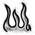 Spray Painted Graffiti Fire flame Sprayed isolated with a white background. Royalty Free Stock Photo