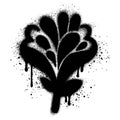 Spray Painted Graffiti flower Sprayed isolated with a white background Royalty Free Stock Photo