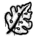 Spray Painted Graffiti leaves Sprayed isolated with a white background Royalty Free Stock Photo