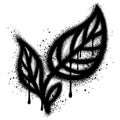Spray Painted Graffiti leaves Sprayed isolated with a white background Royalty Free Stock Photo