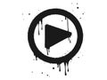 Spray painted graffiti Play button icon. Play button drip symbol. isolated on white background Royalty Free Stock Photo