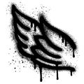 Spray Painted Graffiti wings Sprayed isolated with a white background Royalty Free Stock Photo