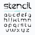 Spray painted stencil alphabet letters Royalty Free Stock Photo