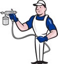 Spray Painter Spraying Gun Cartoon Royalty Free Stock Photo