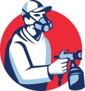 Spray Painter Spraying Paint Gun Retro Royalty Free Stock Photo