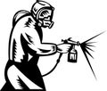 Spray painter at work Royalty Free Stock Photo