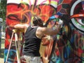 Spray Painting a Mural