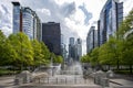 Spray Park fountains on the waterfront in downtown Vancouver, British Columbia, Canada Royalty Free Stock Photo