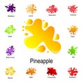 spray of pineapple juice icon. Detailed set of color splash. Premium graphic design. One of the collection icons for websites, web Royalty Free Stock Photo