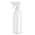 Spray Pistol Cleaner Plastic Bottle White. Illustration Isolated On White Background. Ready For Your Design. Royalty Free Stock Photo