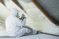 Spray polyurethane foam for roof Royalty Free Stock Photo