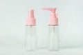 spray and pump pink bottle for water or perfume Royalty Free Stock Photo