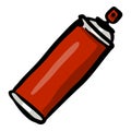 Spray Red Paint Vector Color Doodle Icon