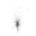 Spray Splatter, Ink Grunge Texture. Noise Effect. Halftone Stain Pattern. Grainy Brush Paint Splash. Black Dirty Circle Royalty Free Stock Photo