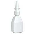 Spray Square Medical Nasal Antiseptic Drugs Plastic Bottle White. Ready For Your Design.