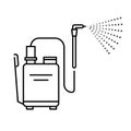 Spray tool, high pressure washer with sprayer isolated line icon