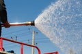 Spray water during fire training in the industry Royalty Free Stock Photo