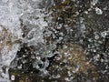 The spray of water on the stones
