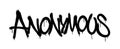 Sprayed anonymous font graffiti with overspray in black over white. Vector illustration. Royalty Free Stock Photo