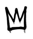 Sprayed crown with overspray in black over white. Vector illustration. Royalty Free Stock Photo