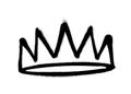 Sprayed crown with overspray in black over white. Vector illustration. Royalty Free Stock Photo