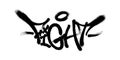 Sprayed fight font graffiti with overspray in black over white. Vector illustration.