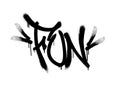 Sprayed fun font graffiti with overspray in black over white. Vector illustration. Royalty Free Stock Photo
