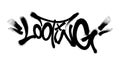 Sprayed looting font graffiti with overspray in black over white. Vector illustration.