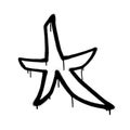 Sprayed star mark with overspray in black over white. Vector illustration. Royalty Free Stock Photo