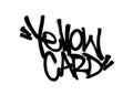 Sprayed yellow card font graffiti with overspray in black over white. Vector illustration.