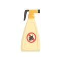 Sprayer bottle of insecticide, extermination of pest insects cartoon vector illustration