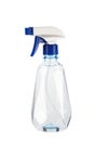 Sprayer Bottle on isolated white background, Blue Plastic Pulverizer. Close-up Royalty Free Stock Photo