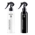 Sprayer cosmetics bottle with black dispenser cap