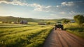 sprayer farm equipment on road