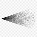 Spraying black particles. The splatter effect on a white isolated background. Vector design element for your ideas. Royalty Free Stock Photo