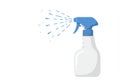 Spraying Cleaning Solution From Bottle with Blue Trigger Royalty Free Stock Photo