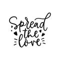 Spread the love lettering card with hearts Royalty Free Stock Photo