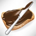 Spread toast with chocolate cream Royalty Free Stock Photo