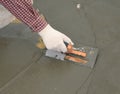 spreading wet concrete Royalty Free Stock Photo