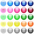 Spreadsheet adjust table column width icons in color glossy buttons Royalty Free Stock Photo