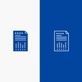 Spreadsheet, Business, Data, Financial, Graph, Paper, Report Line and Glyph Solid icon Blue banner Line and Glyph Solid icon Blue