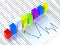 Spreadsheet with collorful graph Royalty Free Stock Photo