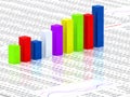 Spreadsheet with colorful graph Royalty Free Stock Photo